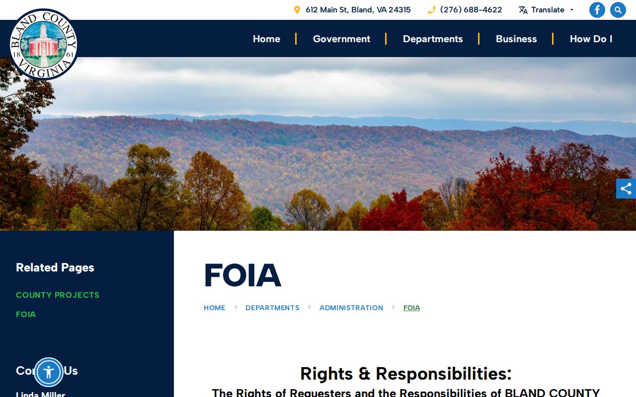 Bland County FOIA request fallback for public records related to arrests