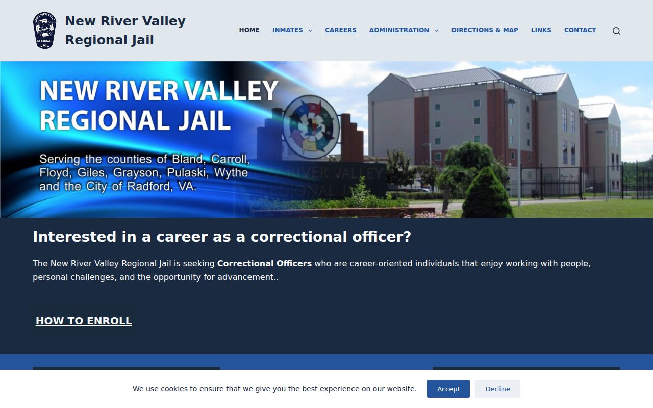 New River Valley Regional Jail source for Bland County arrest and booking records
