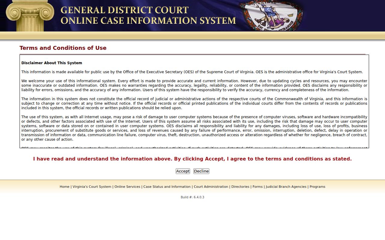 Bland County criminal court case search through Virginia General District Court