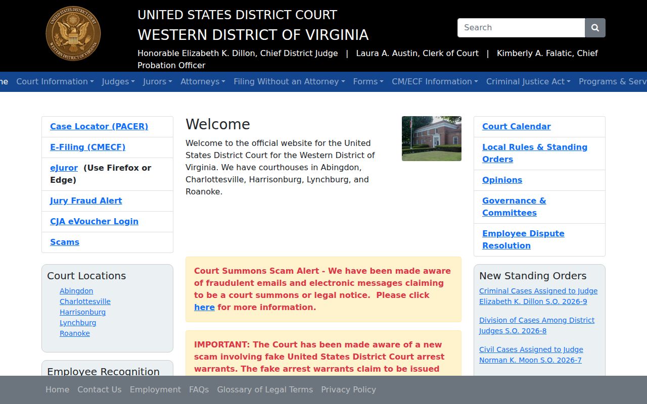 Bland County federal criminal court records in the Western District of Virginia